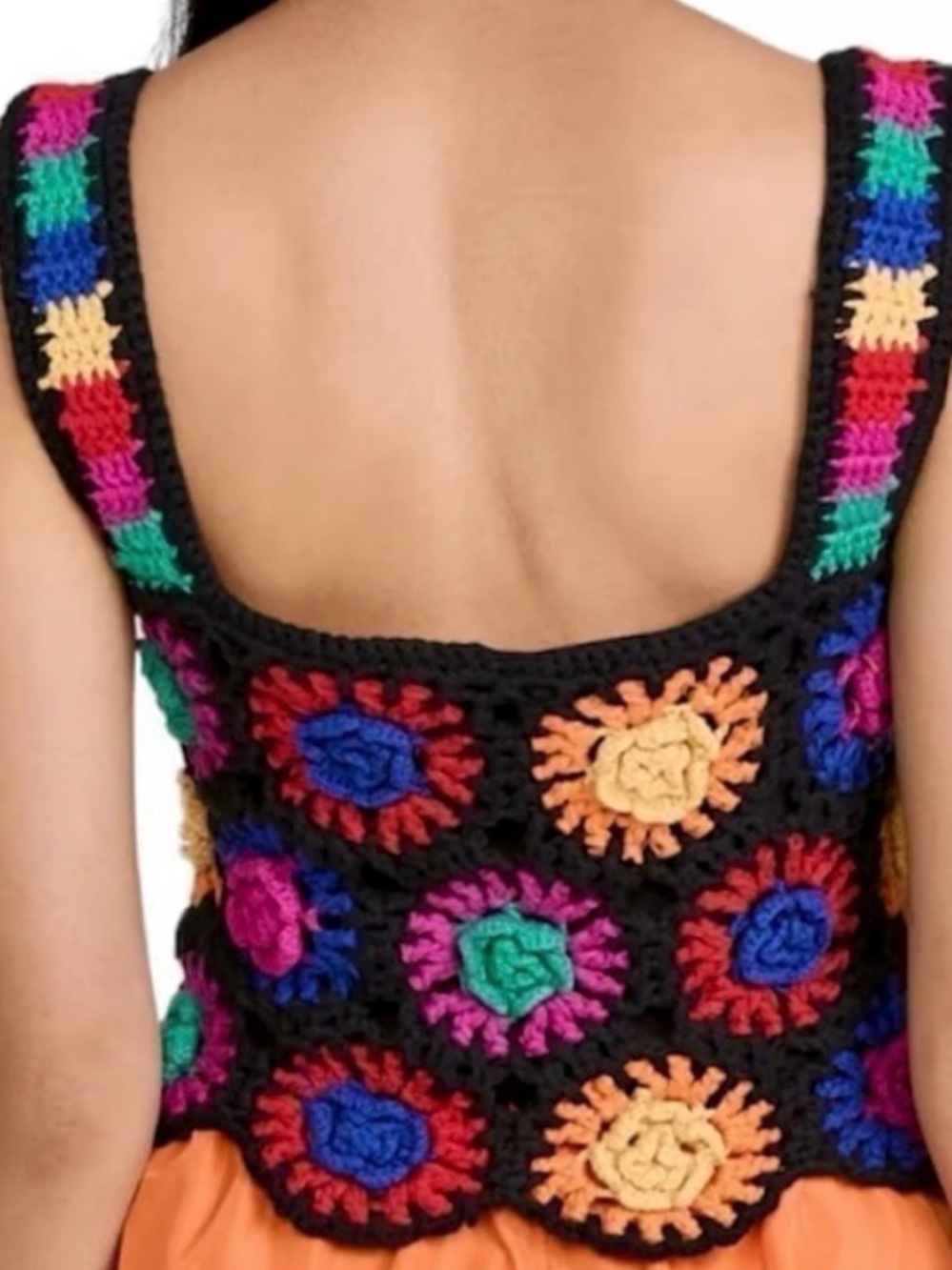 Farm Rio Colorful Crocheted Crop Top - Picture 2 of 13